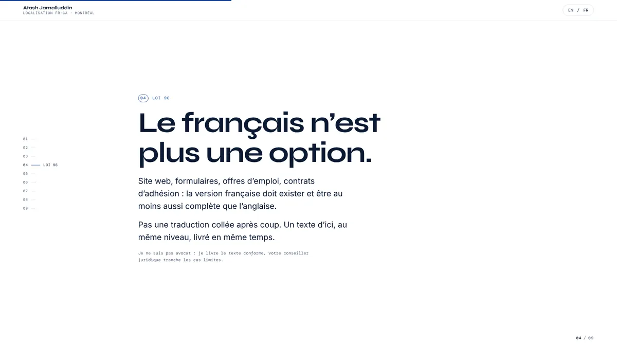 Audit de conformité de site web système visuel