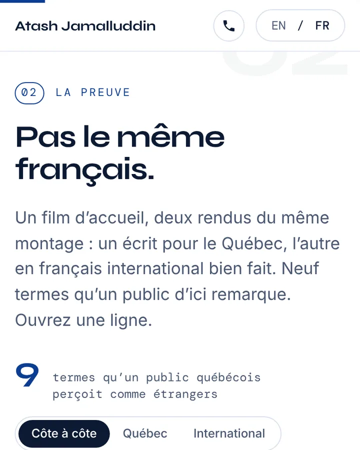 Tableau de bord web bilingue, illustration